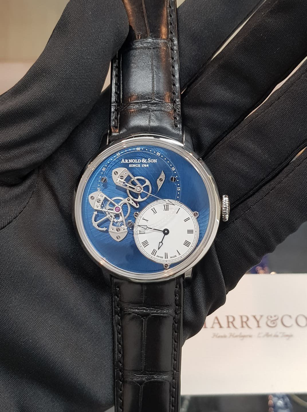Pre-owned Arnold & Son Instrument DSTB Steel Limited Edition 43.5mm