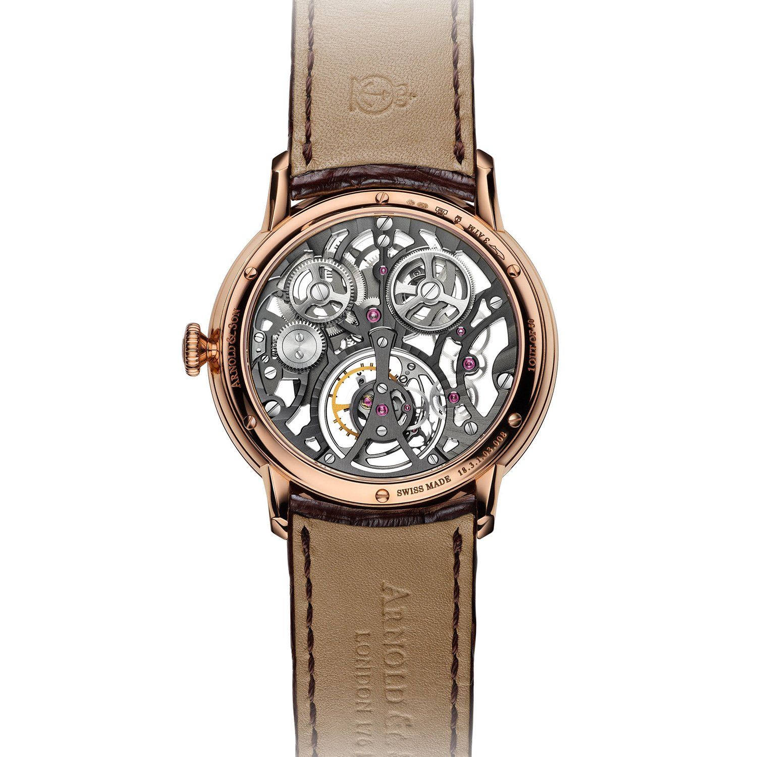 Arnold & Son Instrument UTTE Skeleton Tourbillon Rose Gold