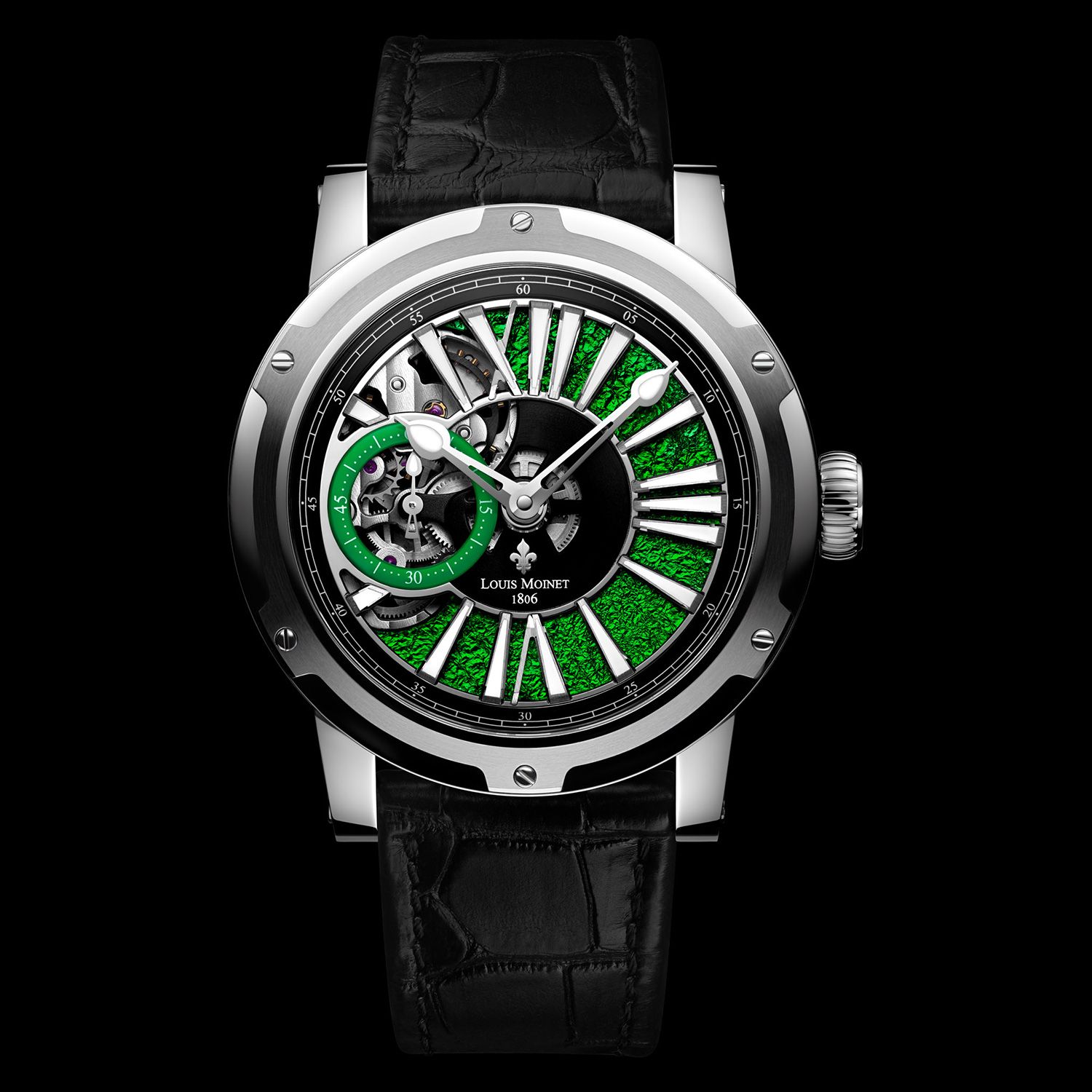 Đồng hồ nam Louis Moinet Metropolis Steel Magic Green 43.2mm