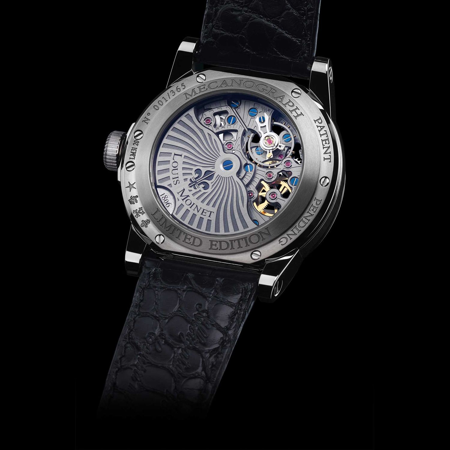 Đồng hồ nam Louis Moinet Mecanograph Titanium Black Dial 44.5mm