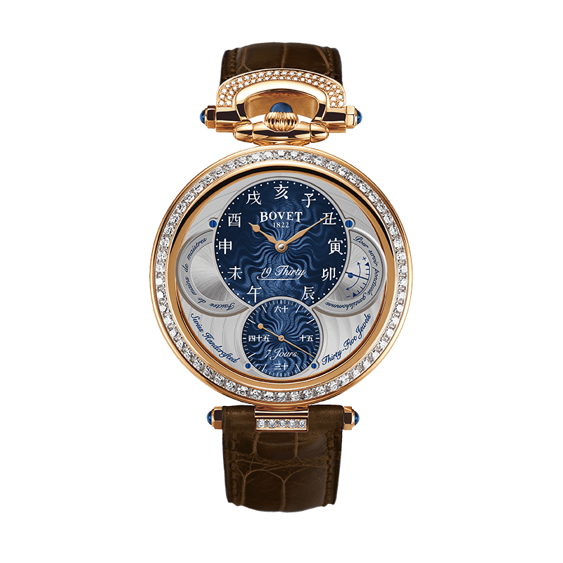 Đồng hồ nam Bovet 19Thirty Fleurier Blue Dial 18k Red Gold set with diamonds 42mm