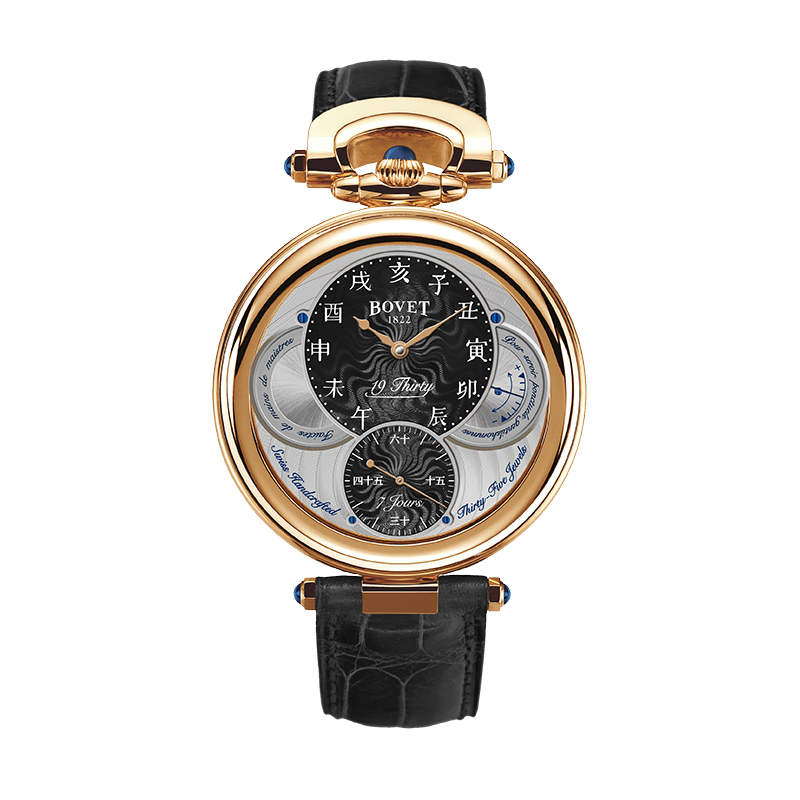 Bovet 19Thirty Fleurier Black Dial 18k Red Gold Black Dial