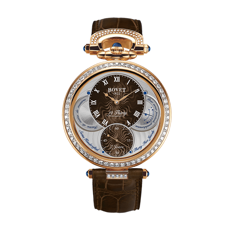 Đồng hồ nam Bovet 19Thirty Fleurier Brown Dial 18k Red Gold set with diamonds 42mm