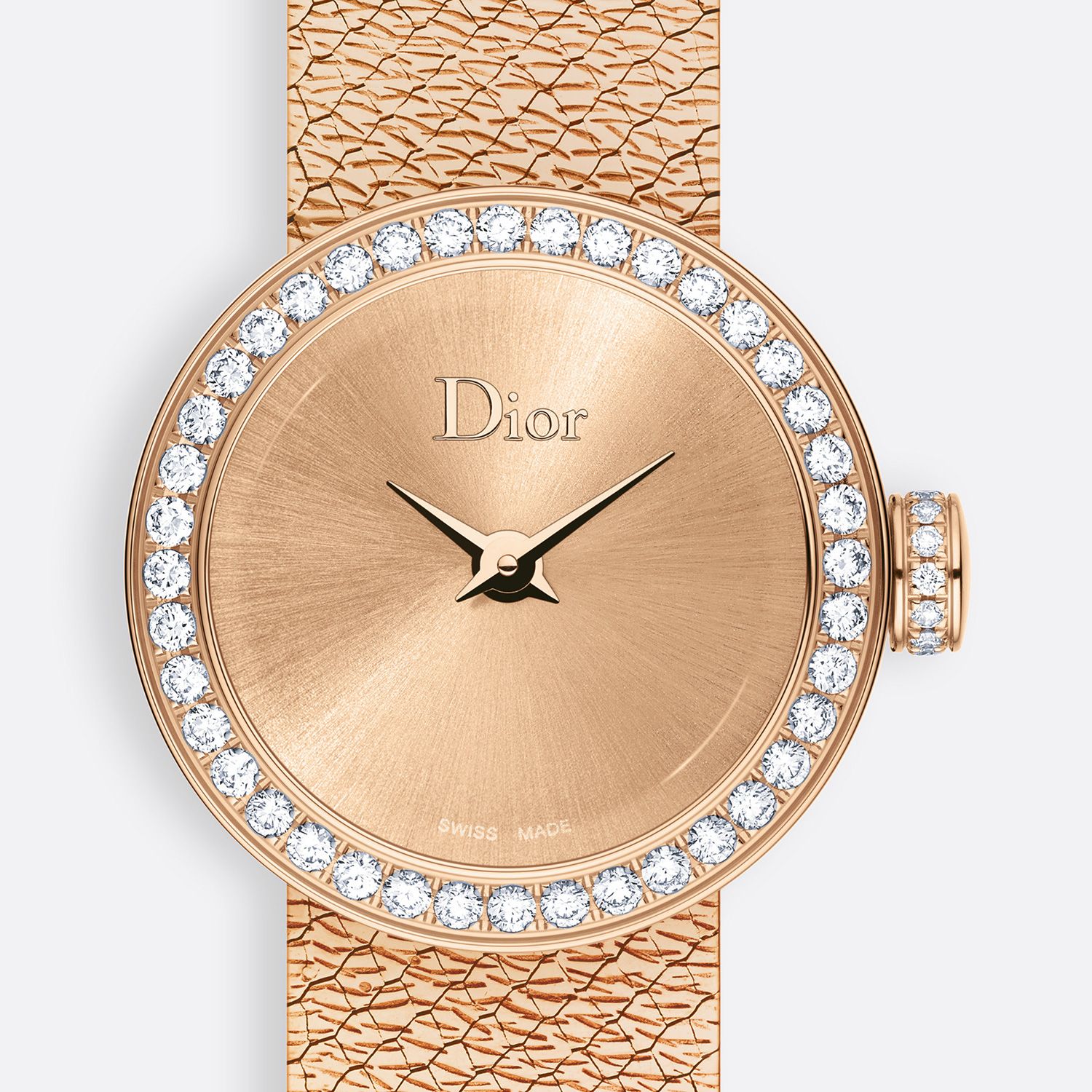 Đồng hồ nữ La D de Dior Mini Satine 18k Pink Gold Ø 19mm
