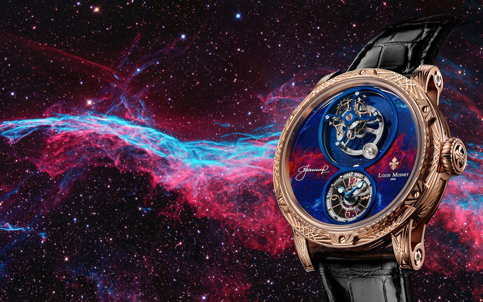Đồng hồ nam Louis Moinet Spacewalker Rose gold engraved 47.4mm