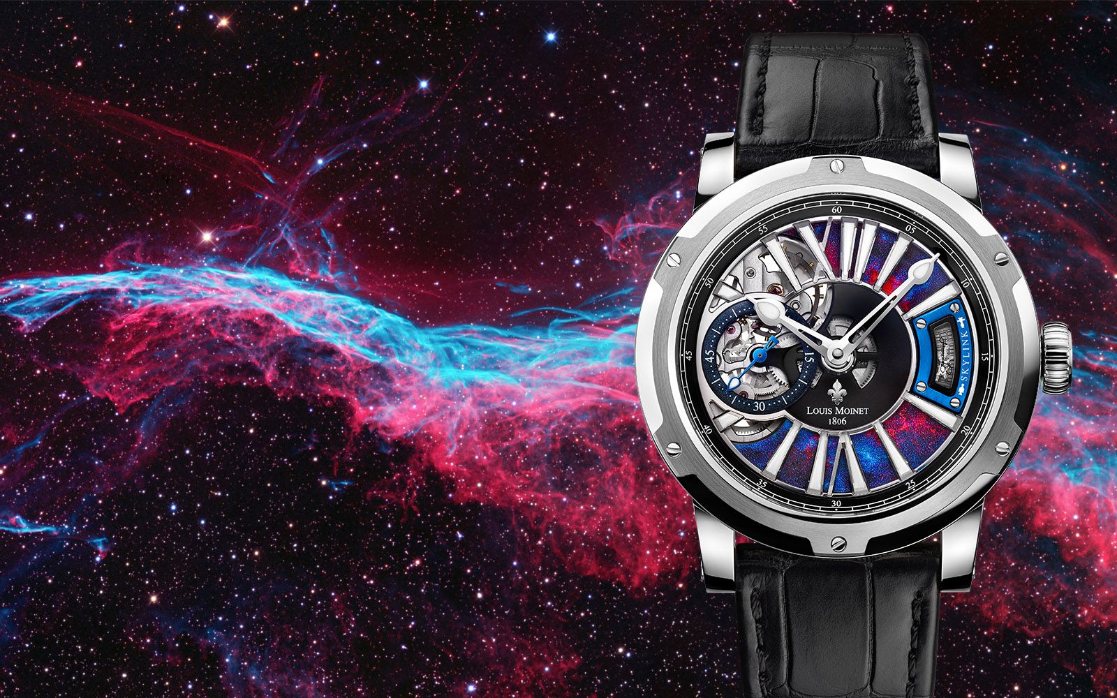 Đồng hồ nam Louis Moinet Skylink Steel 43.2mm