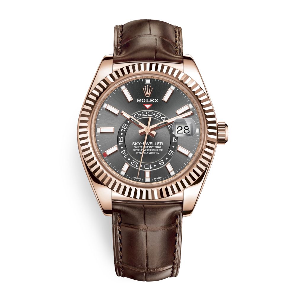 Rolex Sky Dweller 42mm Rhodium Index 326135-0008