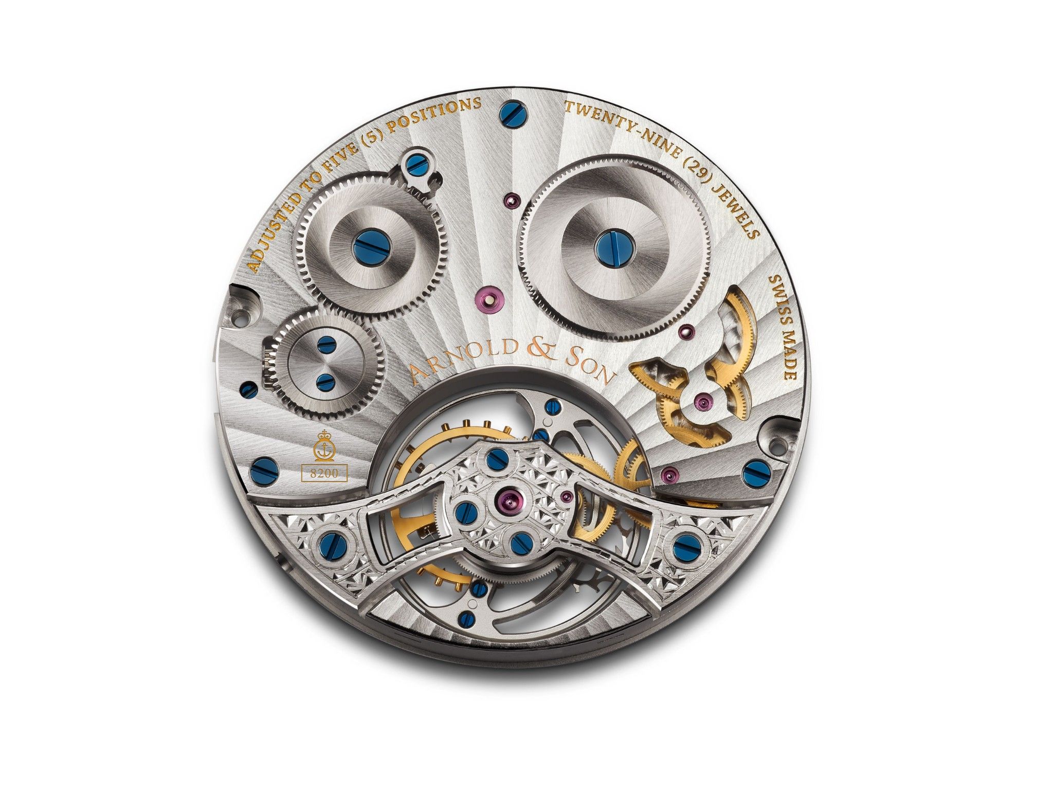 Arnold & Son Instrument UTTE Tourbillon Rose Gold Silver Dial