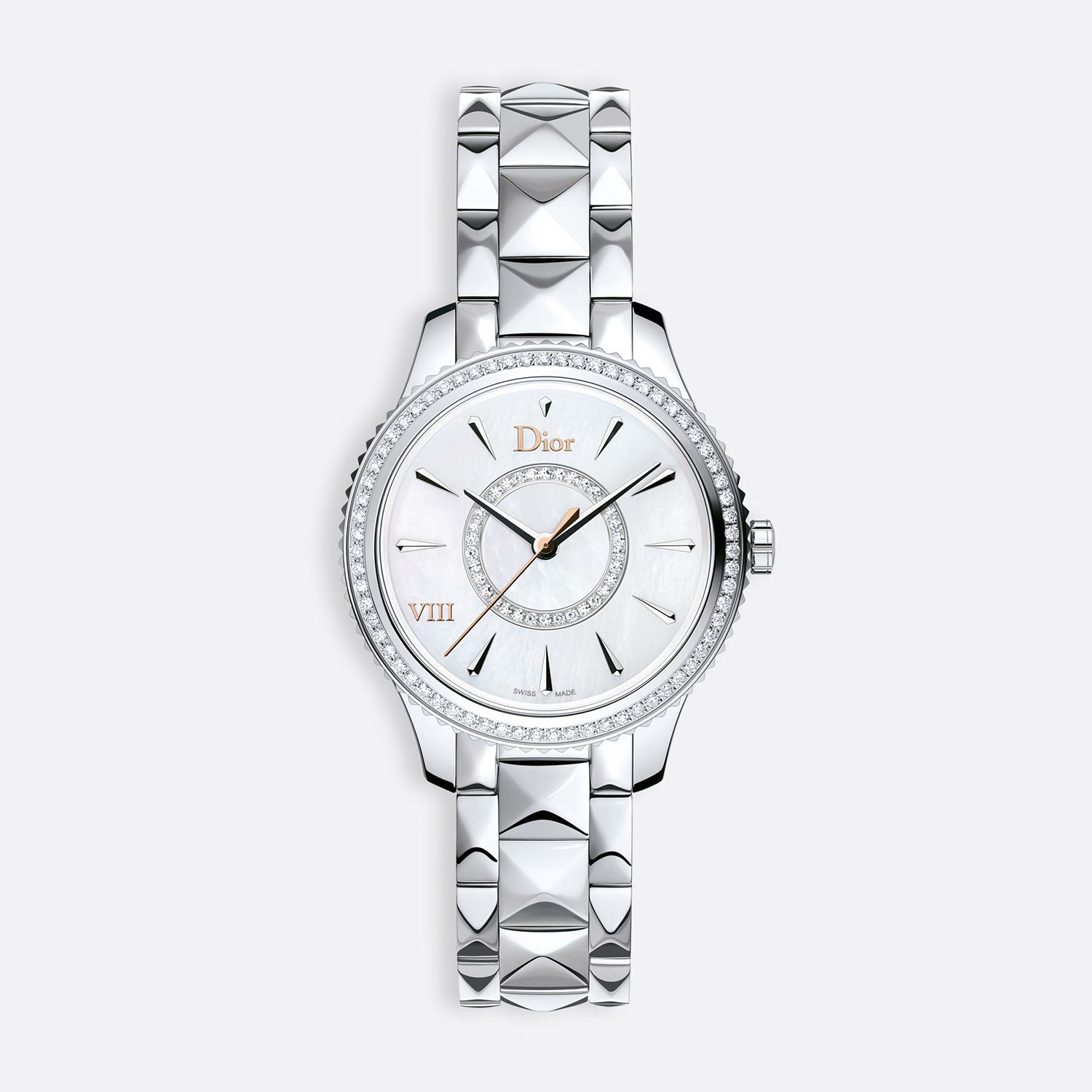 Đồng hồ nữ Dior VIII Montaigne Diamonds Steel Bracelet Ø 32mm