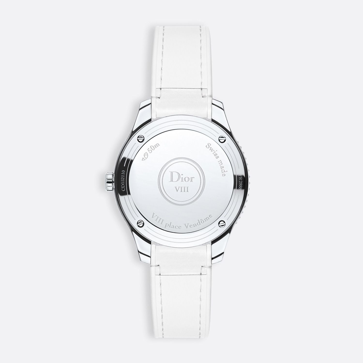 Đồng hồ nữ Dior VIII Montaigne White Leather Strap Ø 32mm