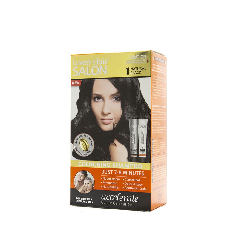 Dầu Gội Nhuộm Phủ Bạc Tóc Lover's Hair Salon 1 Natural Black (Màu Đen)