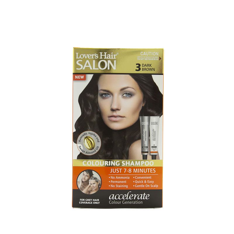 Dầu Gội Nhuộm Tóc Phủ Bạc Lover's Hair Salon 3 Dark Brown (Nâu Đậm)