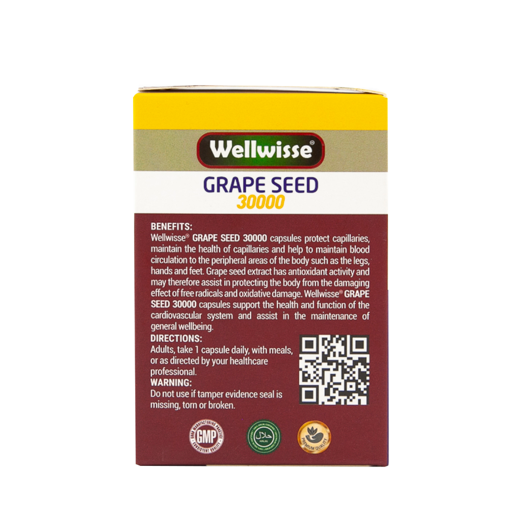 Viên Uống Tinh Chất Hạt Nho Wellwisse Grape Seed 30000 (100 viên)