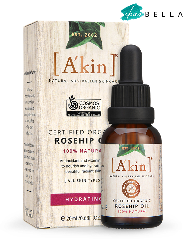 Dầu Nụ Tầm Xuân Hữu Cơ A'kin Certified Organic Rosehip Oil 20ml - @chaobella