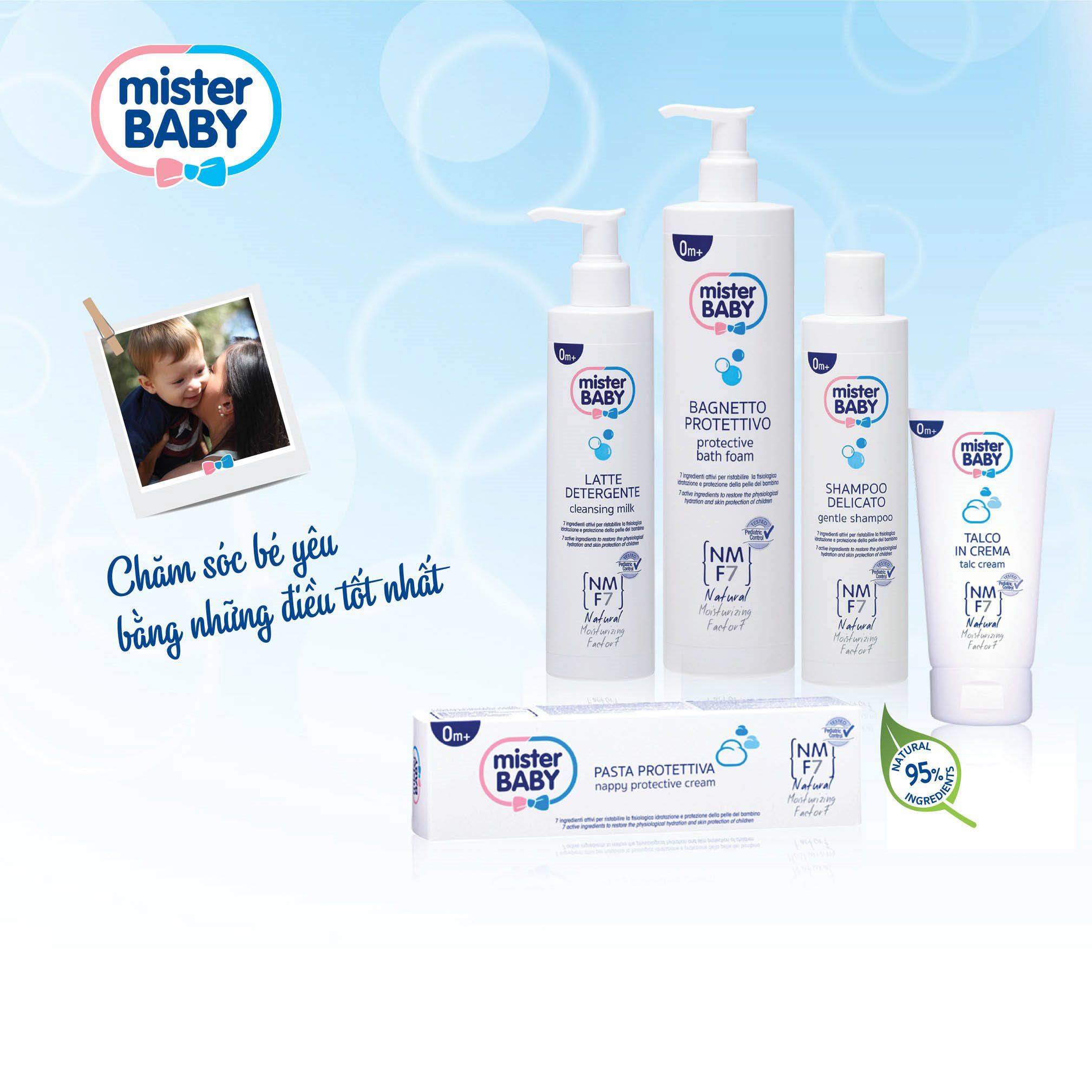 Kem Dưỡng Da Cho Bé Yêu Mister Baby Talc 150ml - @chaobella