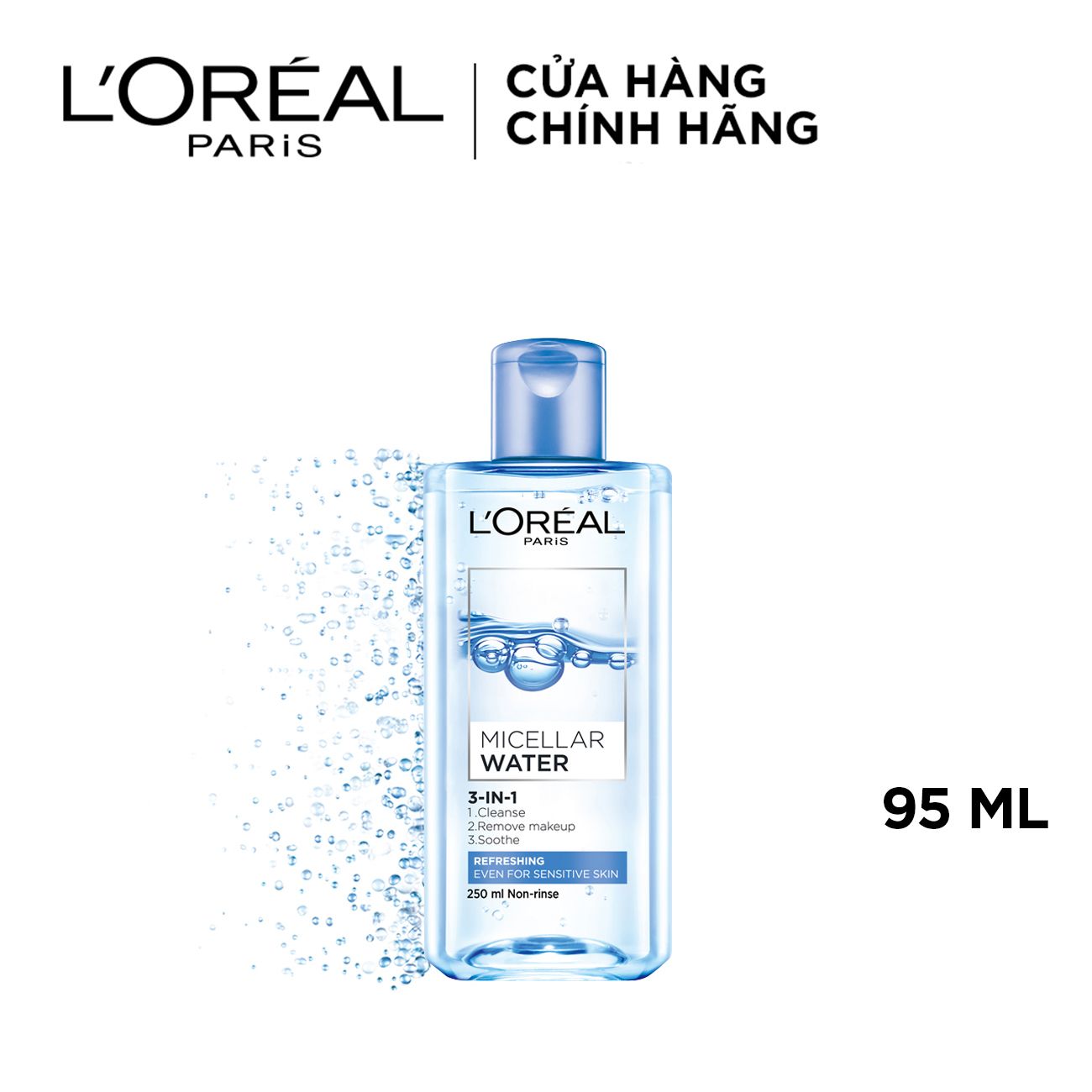 Nước Tẩy Trang Tươi Mát L'Oreal Paris 3-in-1 Micellar Water (95ml) tươi mát da