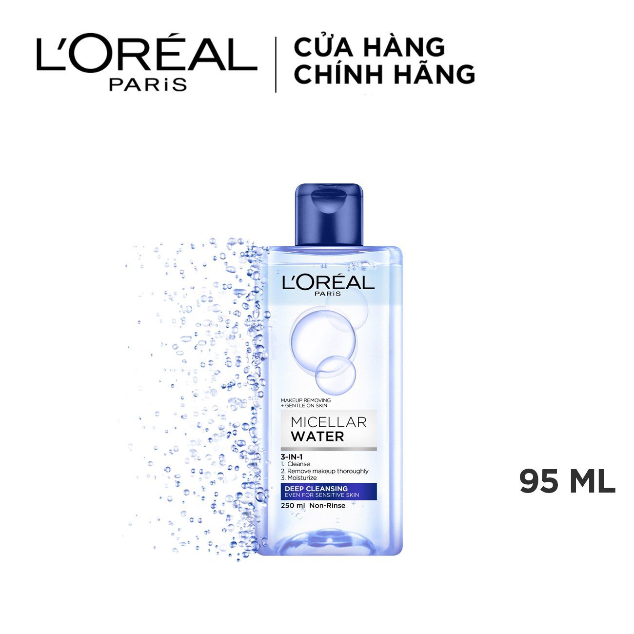 Nước Tẩy Trang Tươi Mát L'Oreal Paris 3-in-1 Micellar Water Sạch Sâu 95ml