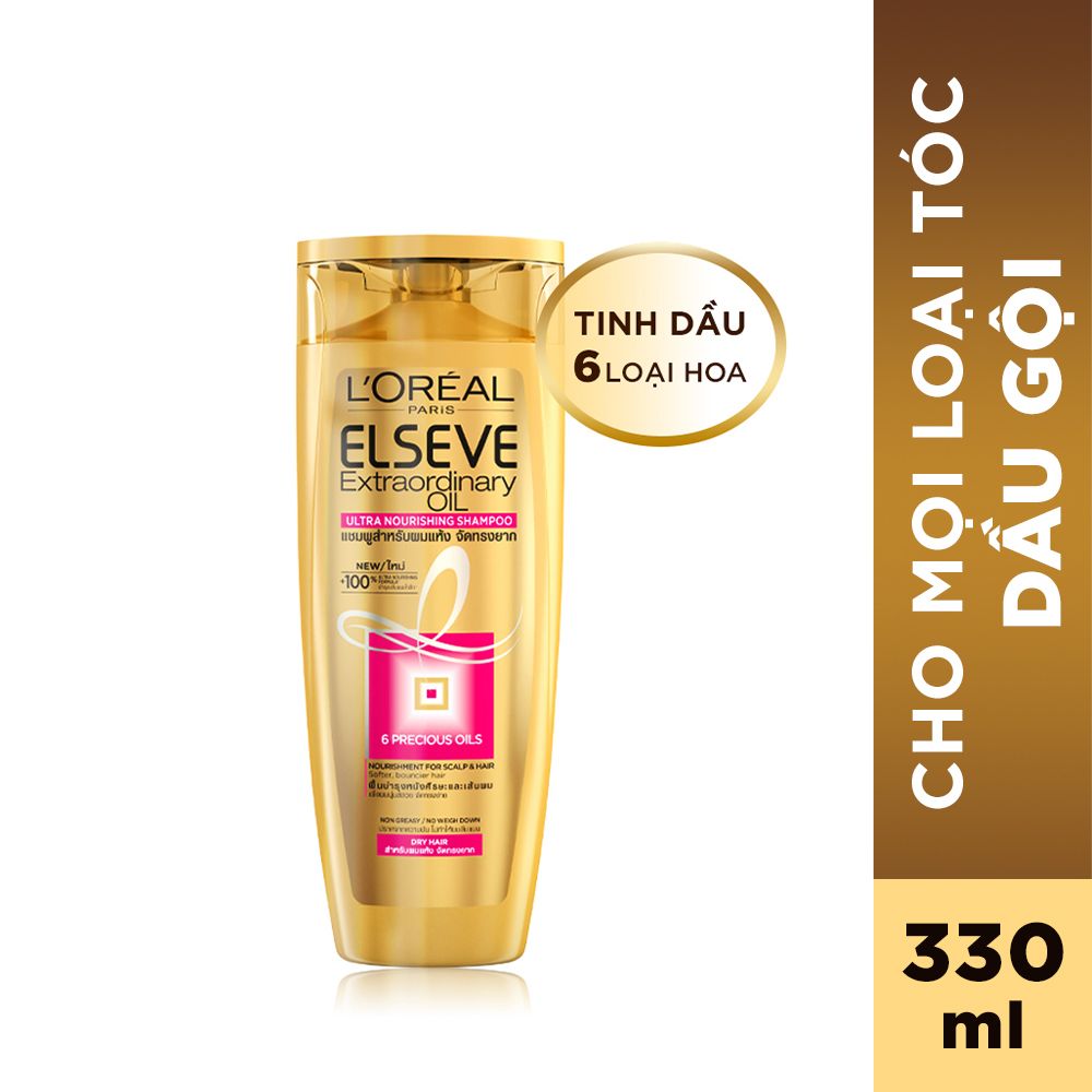 Dầu gội chiết xuất tinh dầu hoa tự nhiên L'Oréal Paris Elseve Extraordinary Oil 330ml
