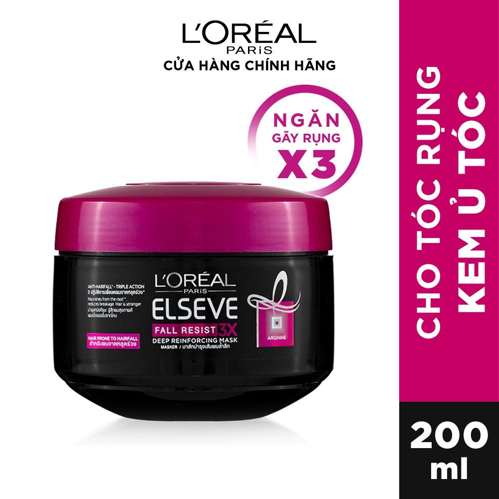 Kem ủ ngăn gãy rụng tóc L'Oreal Paris Elseve Fall Resist 3X 200ml