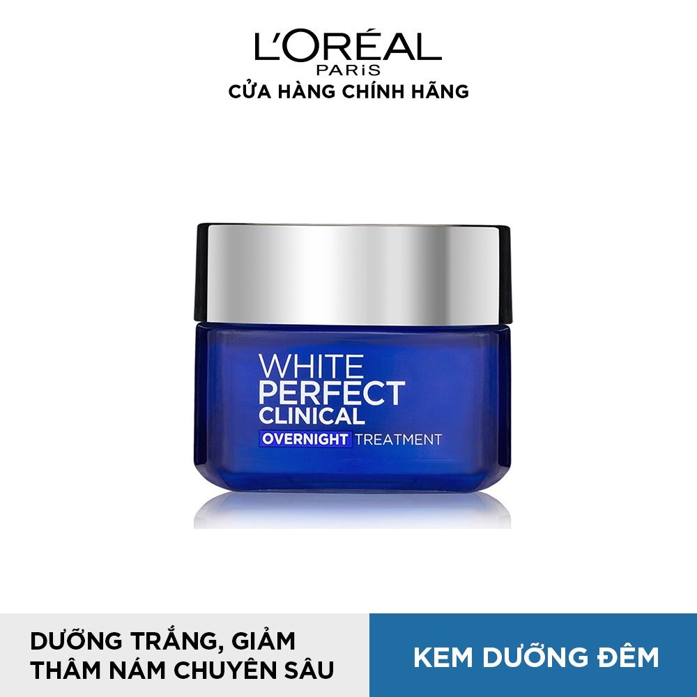 Kem dưỡng trắng mịn và giảm thâm nám ban đêm L'Oreal Paris White/ Aura Perfect Clinical Night Cream 50ml