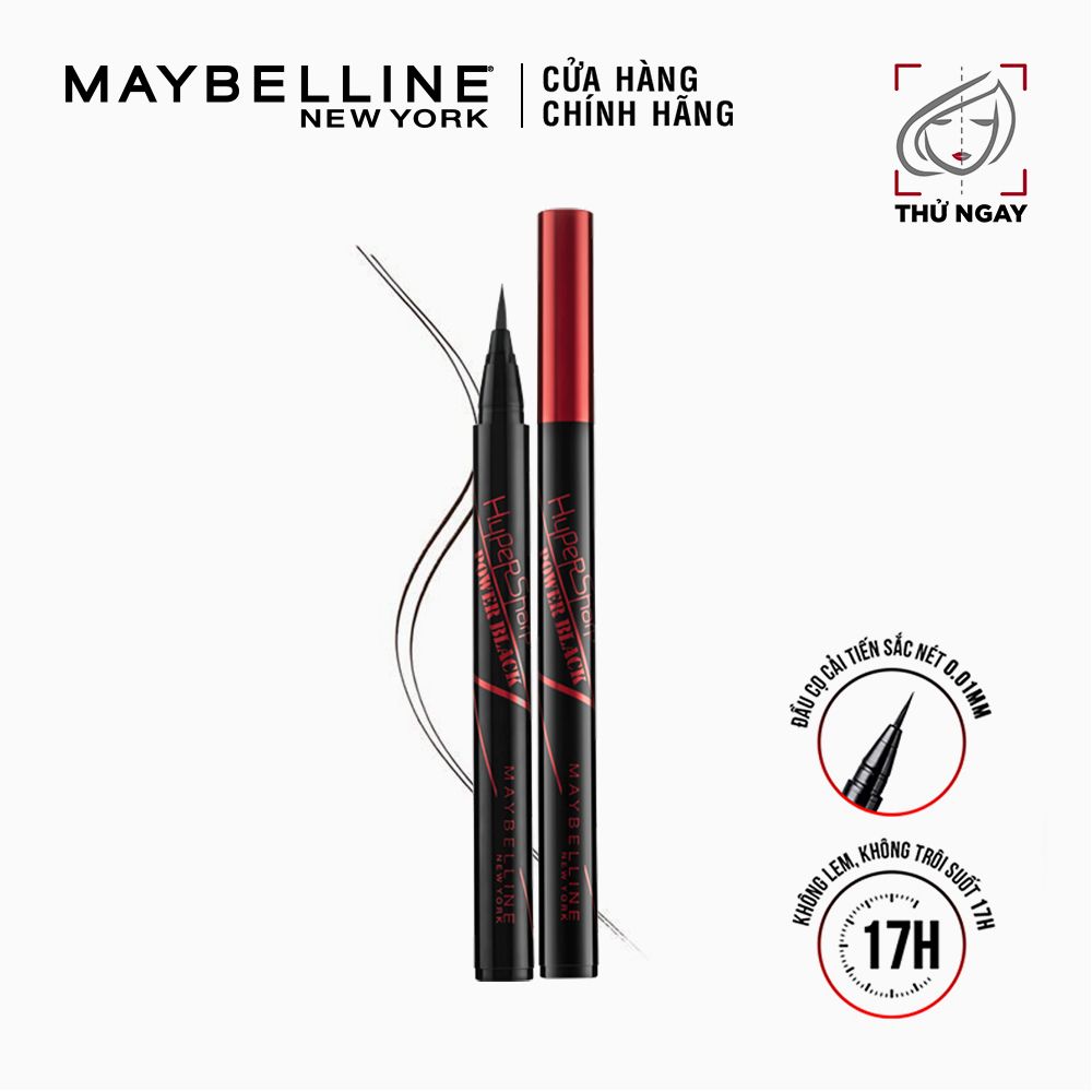 Kẻ Mắt Nước Maybelline Sắc Nét Không Trôi Màu Đen HyperSharp Power Black Liquid Liner 0.5g