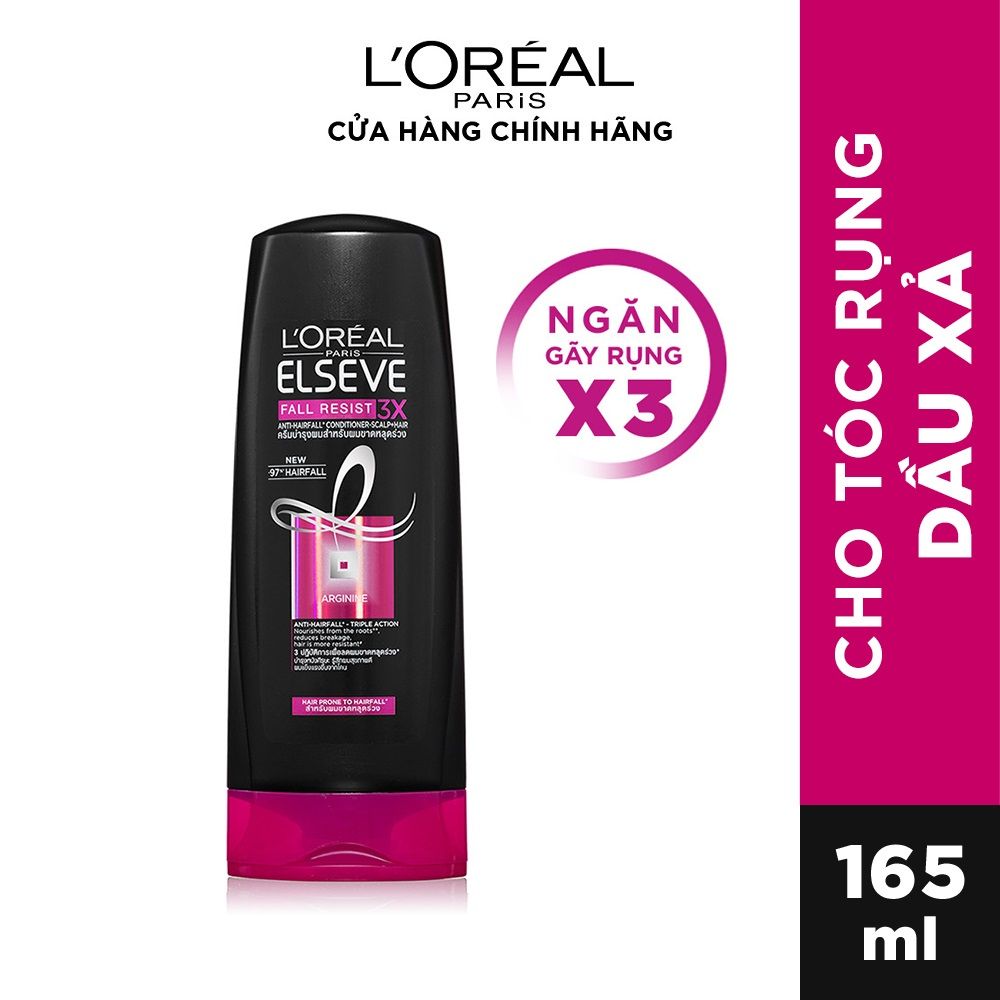 Dầu xả ngăn gãy rụng tóc L'Oreal Paris Elseve Fall Resist 3X Conditioner 165ml