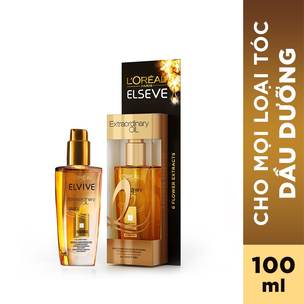 Dầu dưỡng chiết xuất tinh dầu hoa tự nhiên L'Oréal Paris Elseve Extraordinary Oil 100ml