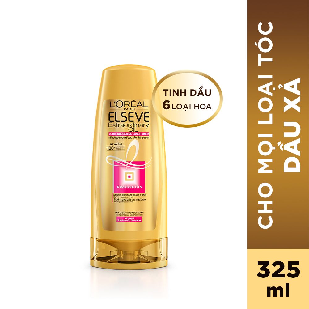 Dầu xả chiết xuất tinh dầu hoa tự nhiên L'Oréal Paris Elseve Extraordinary Oil 325ml