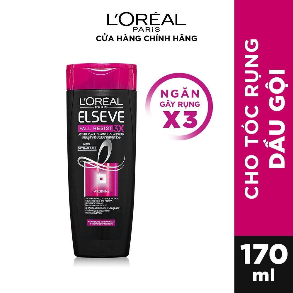 Dầu gội ngăn gãy rụng tóc L'Oreal Paris Elseve Fall Resist 3X Shampoo 170ml