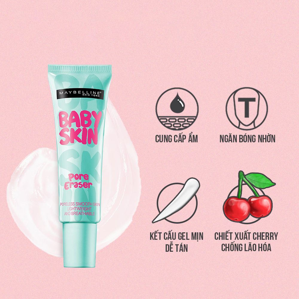 Kem lót mịn da che khuyết điểm Maybelline New York Baby Skin Pore Eraser Primer 22ml