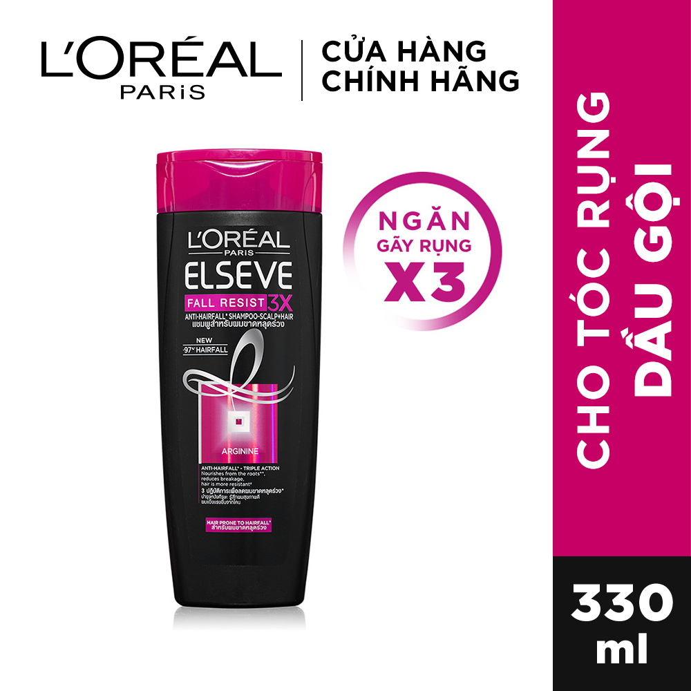 Dầu gội ngăn gãy rụng tóc L'Oreal Paris Elseve Fall Resist 3X Shampoo 330ml