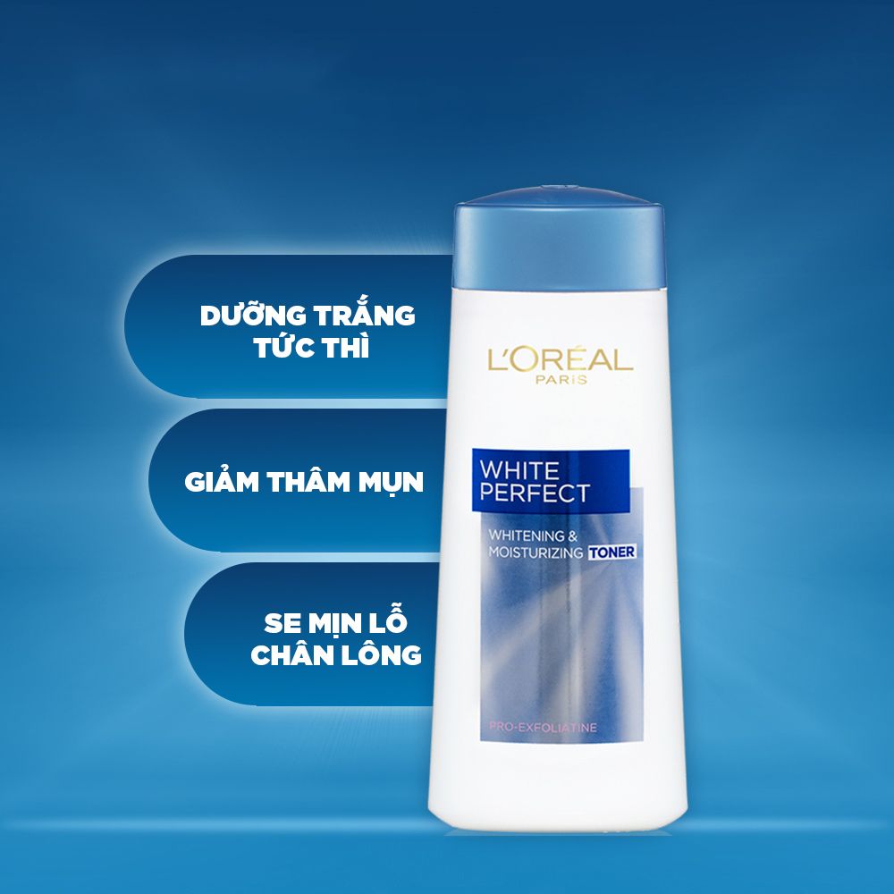 Nước hoa hồng se khít lỗ chân lông và trắng mịn da L'Oréal Paris White Perfect 200ml