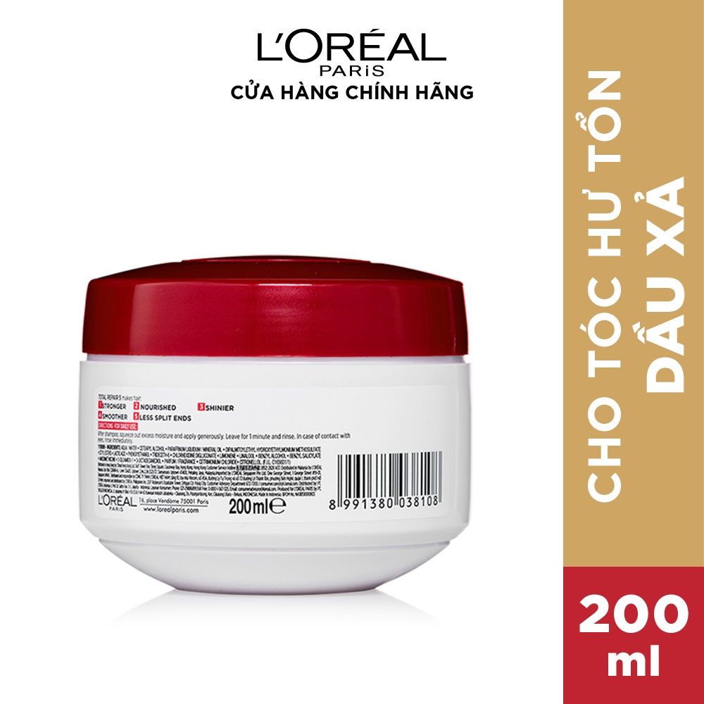 Kem ủ phục hồi tóc L'Oréal Paris Total Repair 5 200ml