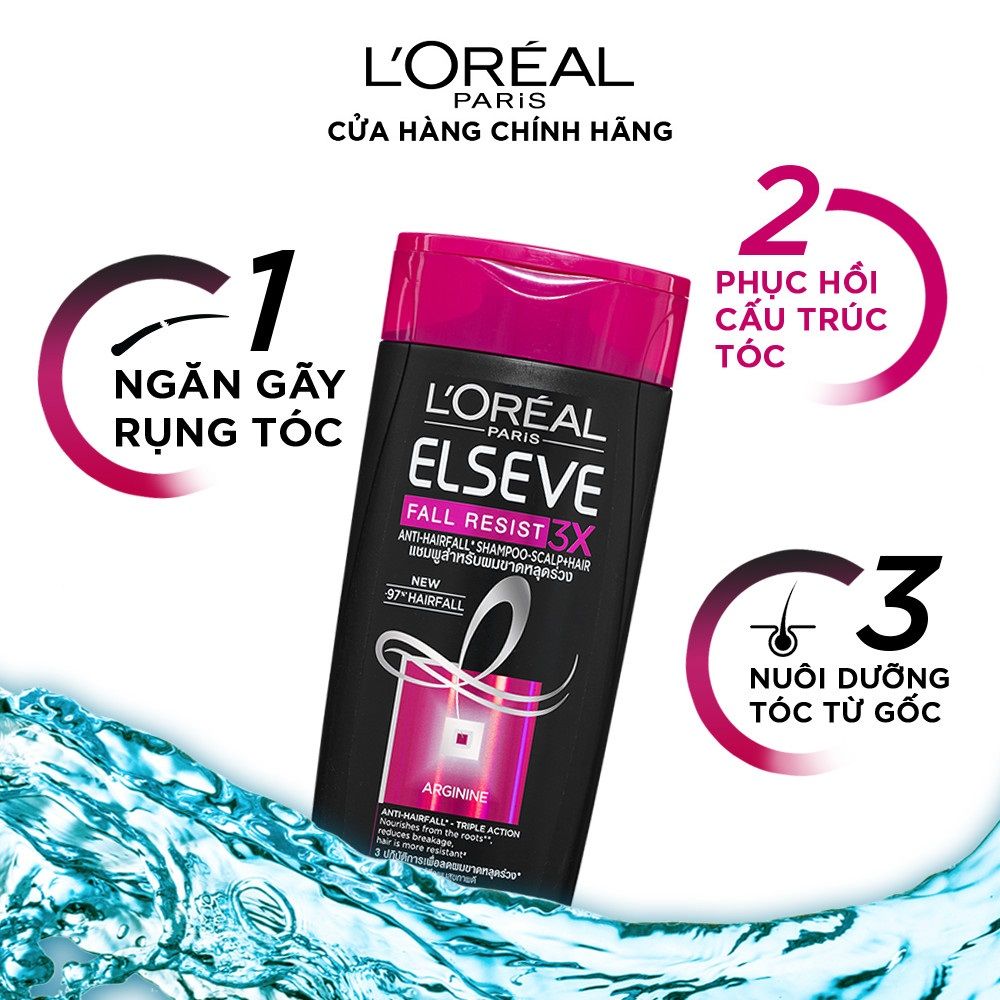 Dầu gội ngăn gãy rụng tóc L'Oreal Paris Elseve Fall Resist 3X Shampoo 170ml