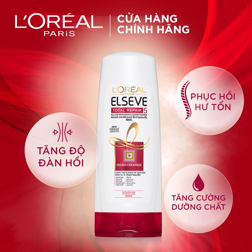 Dầu xả Phục Hồi Tóc L'oreal Paris Elseve Total Repair 5 Repairing Conditioner 325ml