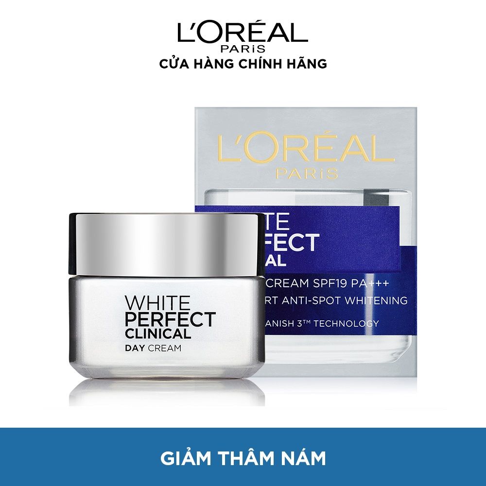 Kem dưỡng trắng mịn và giảm thâm nám ban ngày L'Oréal Paris White/ Aura Perfect Clinical SPF19/PA+++ 50ml