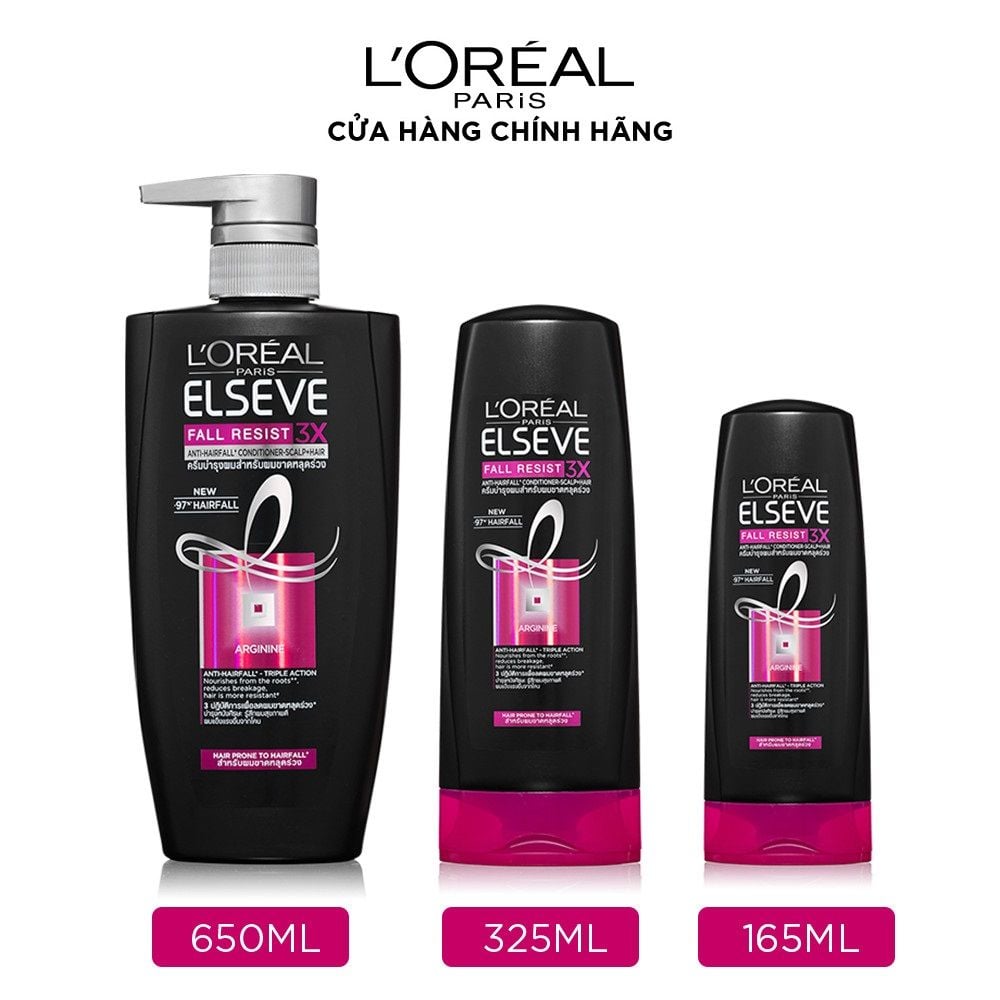 Dầu xả ngăn gãy rụng tóc L'Oreal Paris Elseve Fall Resist 3X Conditioner 165ml