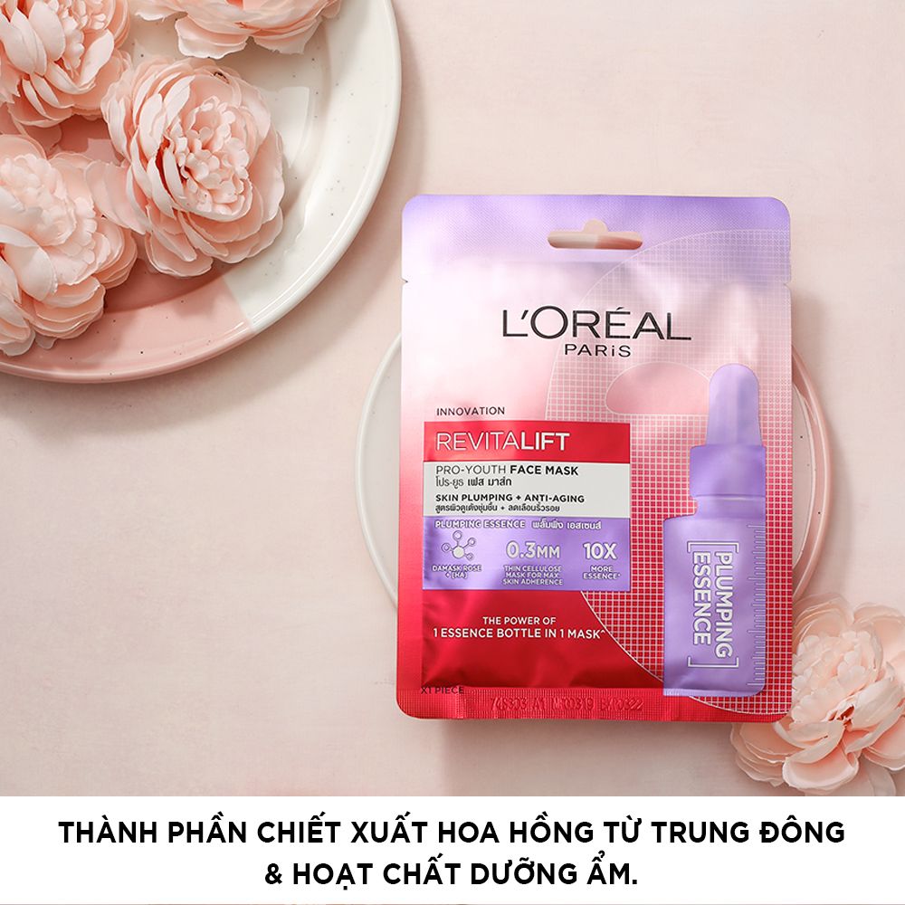 Mặt Nạ Giấy Dưỡng Chất Cô Đặc L'Oréal Paris Revitalift Pro-Youth Face Mask – Dưỡng ẩm da