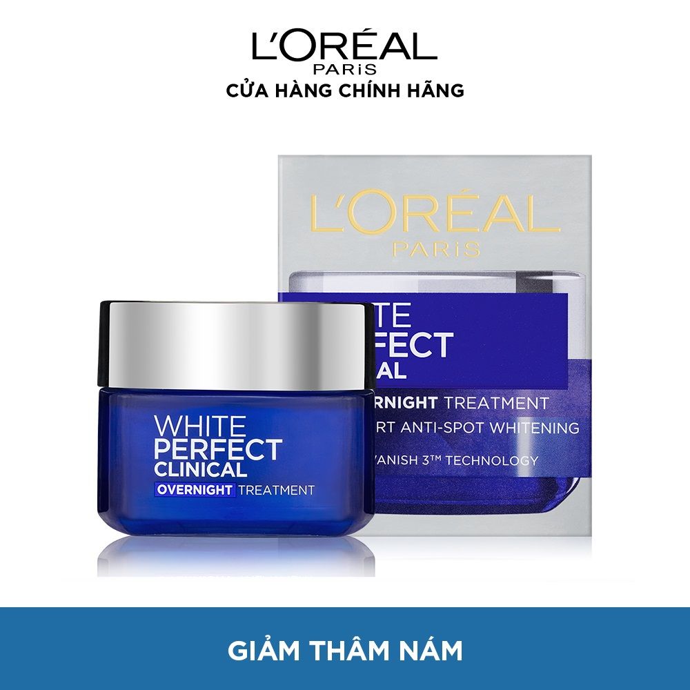 Kem dưỡng trắng mịn và giảm thâm nám ban đêm L'Oreal Paris White/ Aura Perfect Clinical Night Cream 50ml