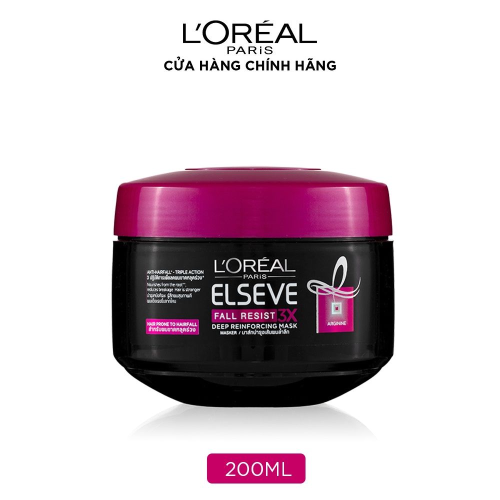 Kem ủ ngăn gãy rụng tóc L'Oreal Paris Elseve Fall Resist 3X 200ml