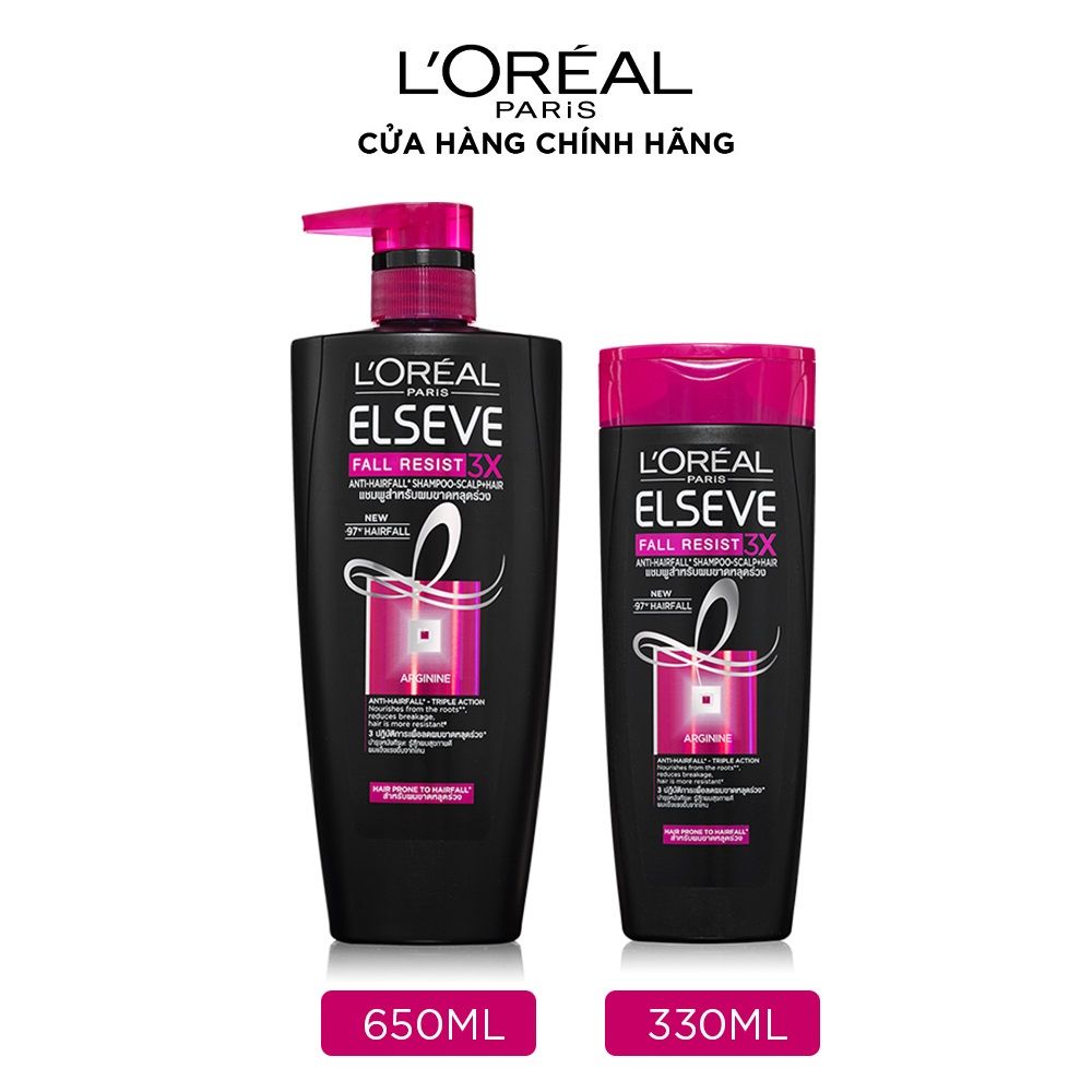 Dầu gội ngăn gãy rụng tóc L'Oreal Paris Elseve Fall Resist 3X Shampoo 330ml