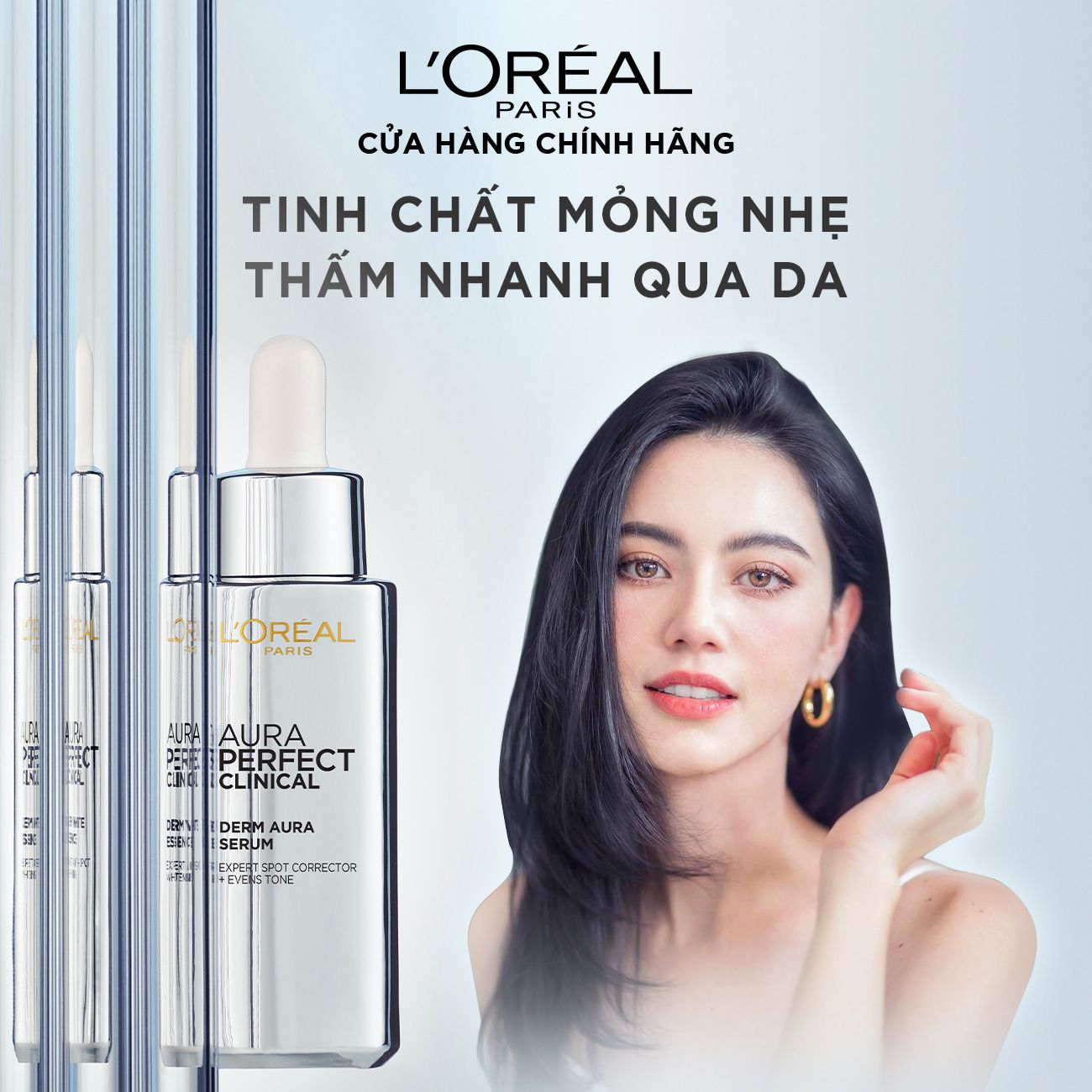 Tinh chất tăng cường dưỡng da sáng mịn & giảm thâm nám L'Oréal Paris White/ Aura Perfect Clinical 30ml