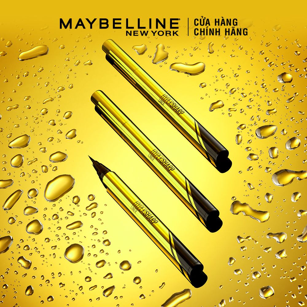 Bút Kẻ Mắt Nước Siêu Mảnh Không Lem Không Trôi Maybelline New York Hypersharp Liner Đen 0.5g
