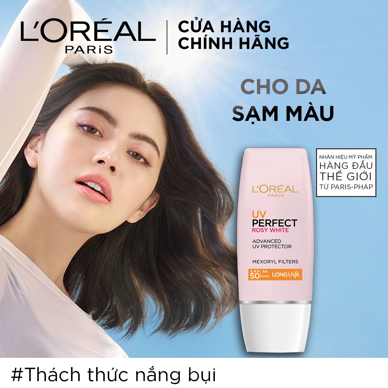 Kem chống nắng dưỡng trắng da L'Oréal Paris UV Perfect Rosy White SPF50+/PA ++++