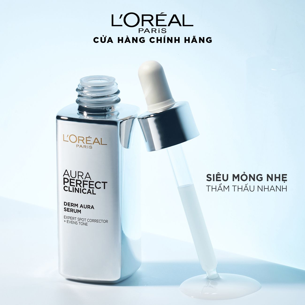 Tinh chất tăng cường dưỡng da trắng mịn & giảm thâm nám L'Oréal Paris White/ Aura Perfect Clinical 30ml