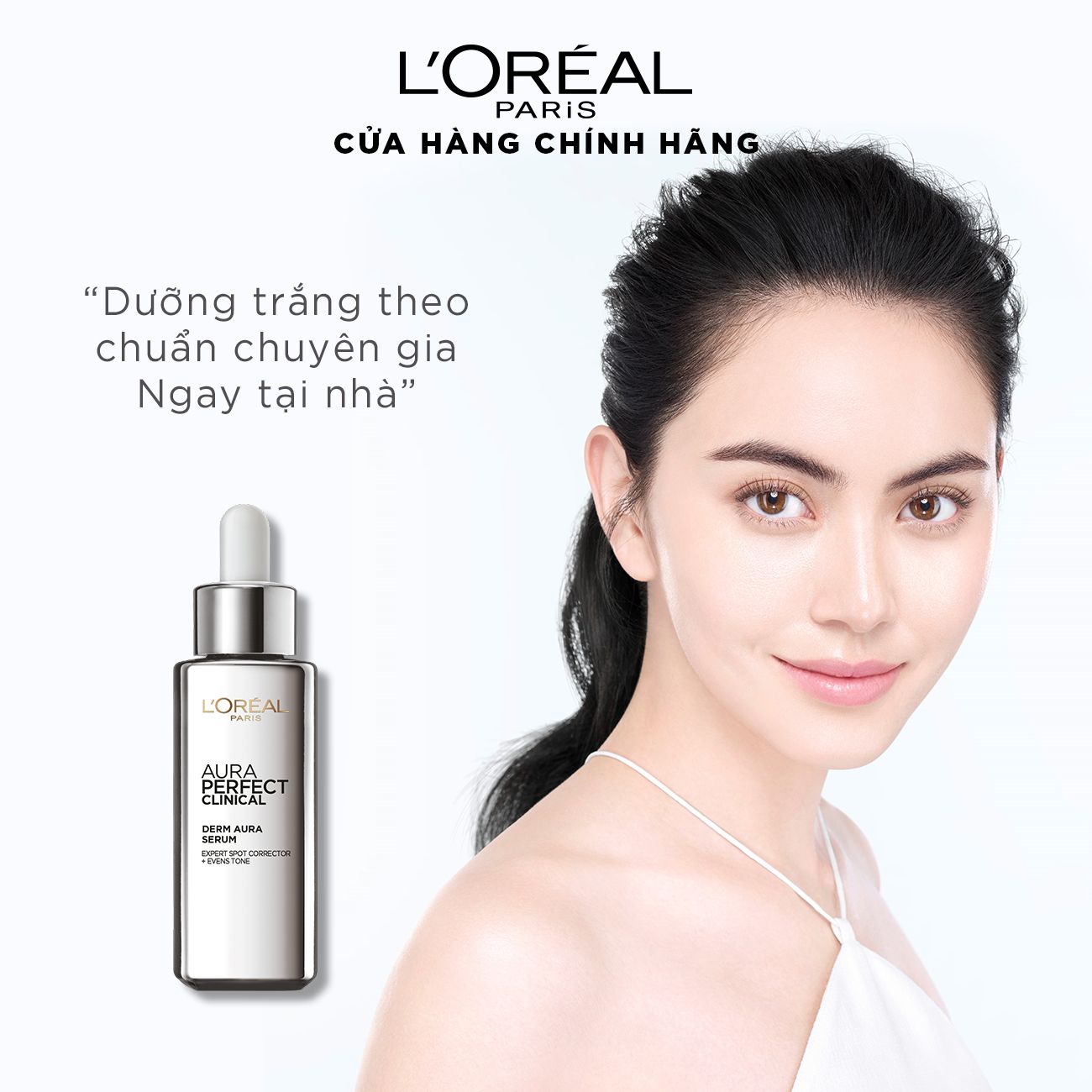 Tinh chất tăng cường dưỡng da trắng mịn & giảm thâm nám L'Oréal Paris White/ Aura Perfect Clinical 30ml