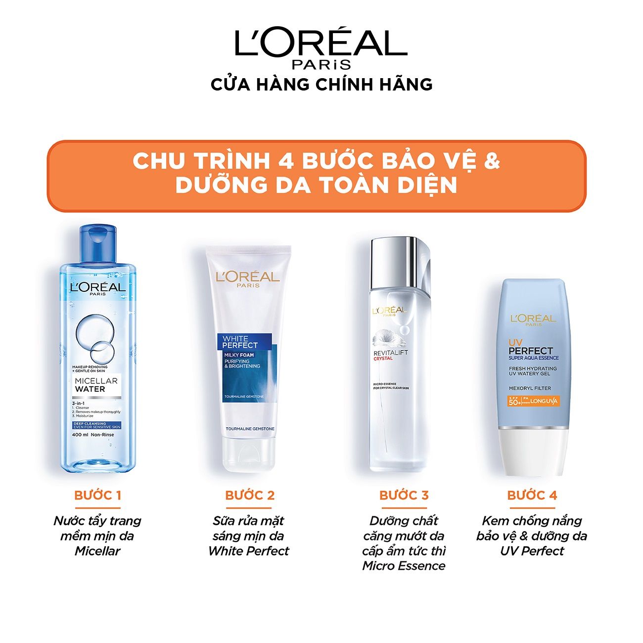 Kem chống nắng dưỡng ẩm & chống nhờn rít L'Oréal Paris UV Perfect Super Aqua Essence SPF50+ PA++++