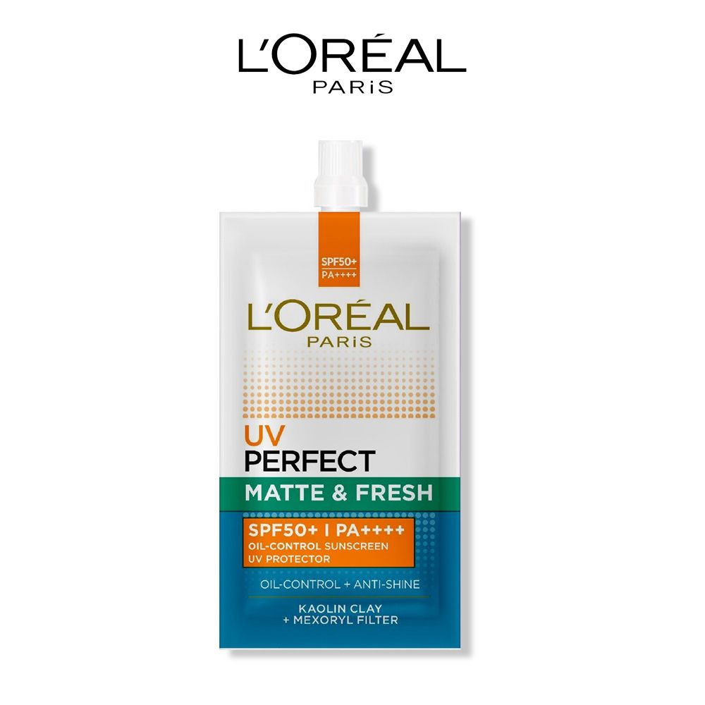Kem chống nắng bảo vệ & dưỡng da se mịn lỗ chân lông & chống ô nhiễm L'Oreal Paris UV Perfect fresh & Matte SPF50/PA++++ 7ml