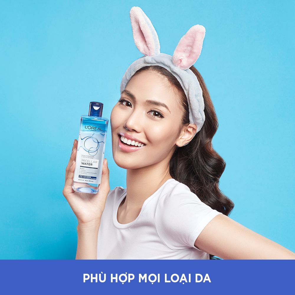 Nước tẩy trang L'Oreal Paris 3-in-1 Micellar Water 400ml: Làm Sạch Trang Điểm