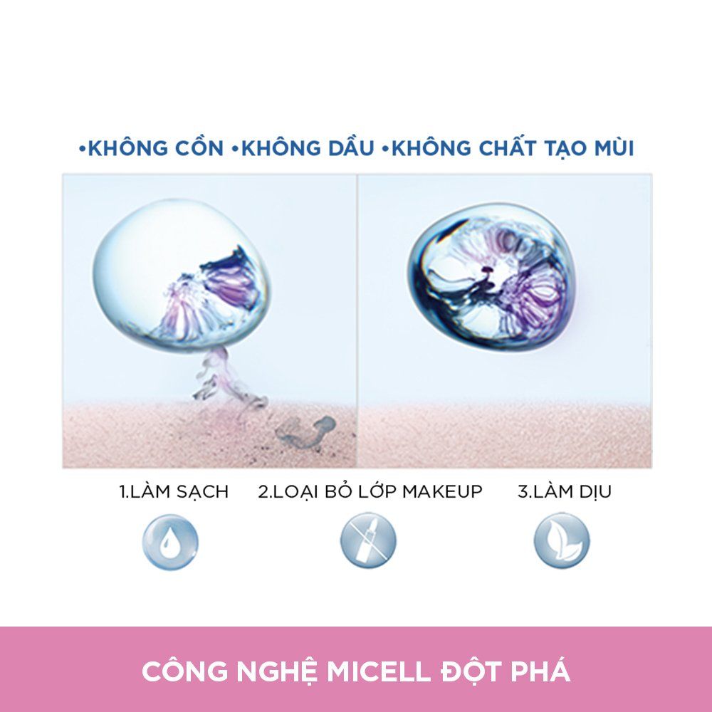 Nước tẩy trang đa năng làm sạch sâu 3-in-1 L'Oréal Paris Micellar Water 400ml - Dưỡng ẩm da